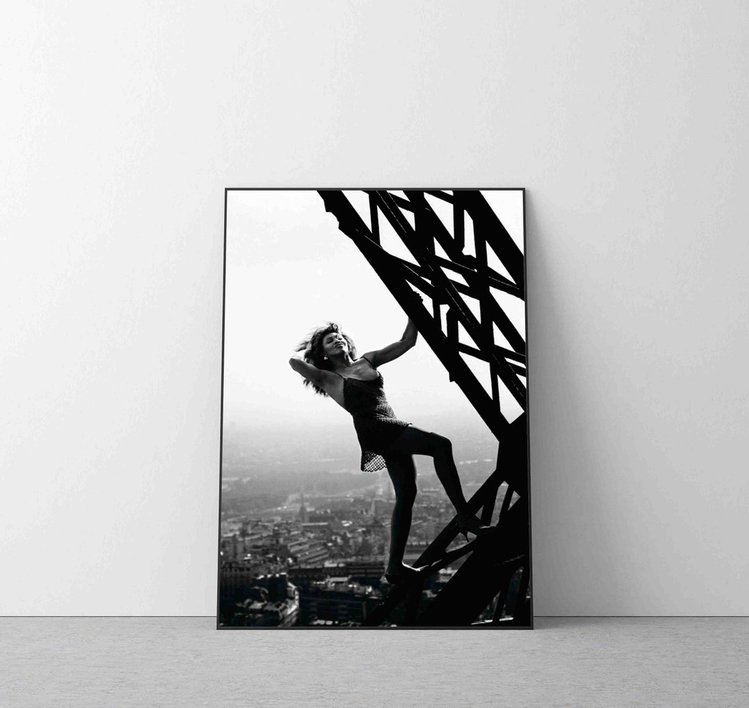Tina Turner Eiffel Tower Poster Print Black and White Vintage Etsy