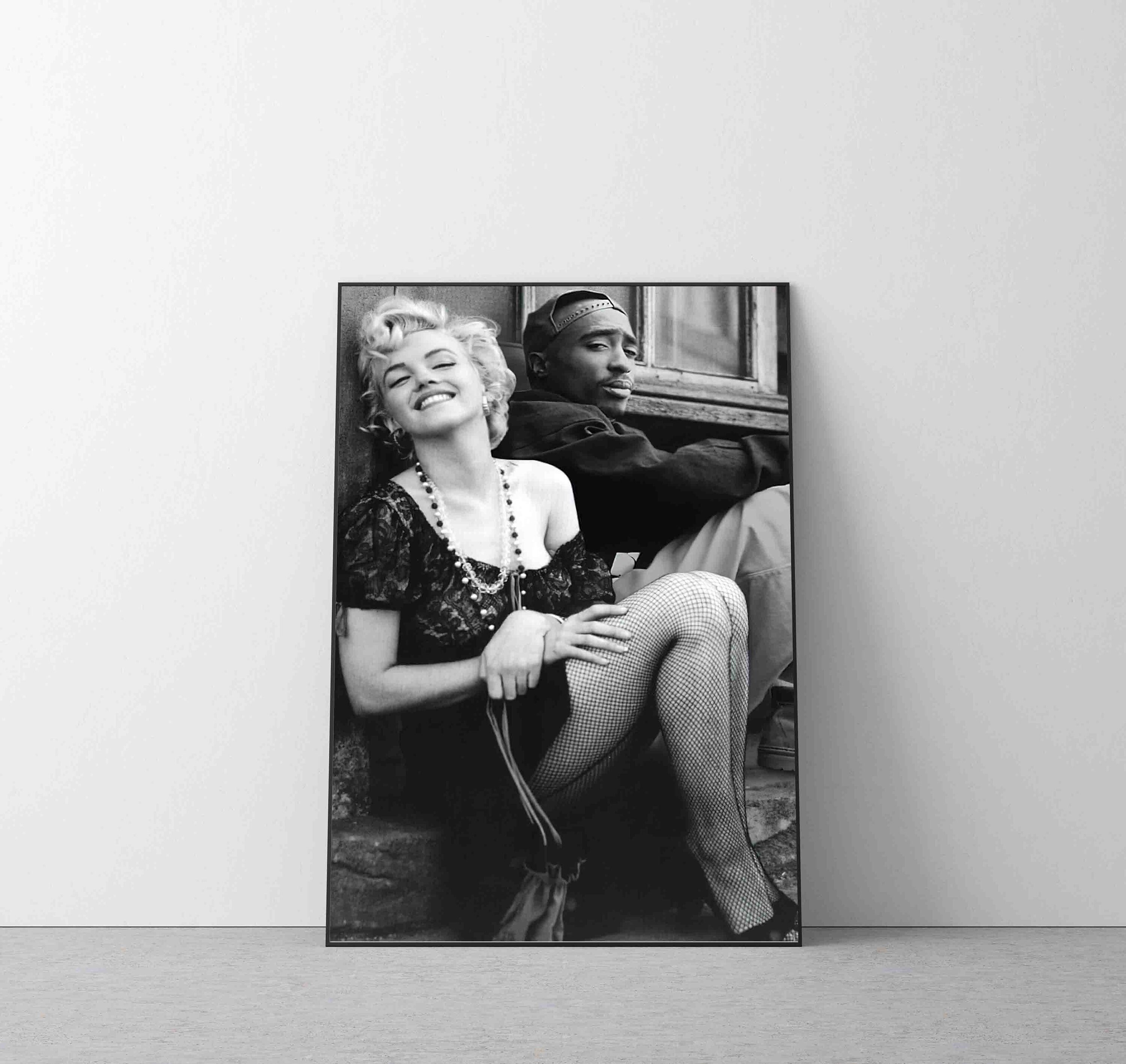 Tupac Shakur Marilyn Monroe Print Black and White American Etsy