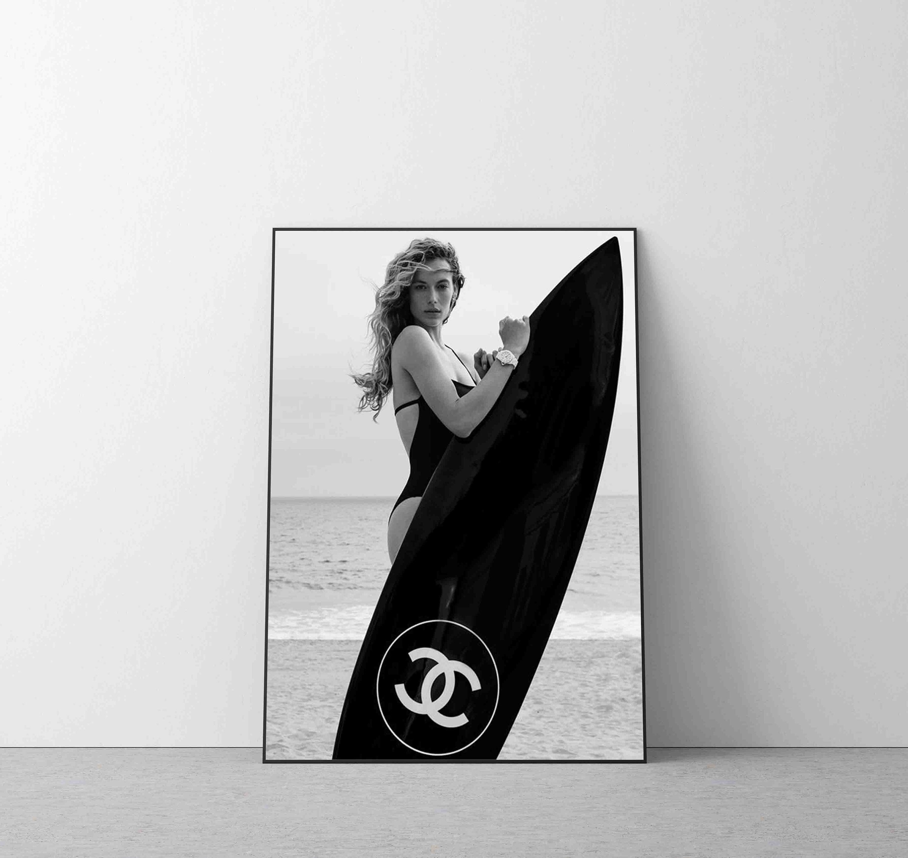 Surfer Girl 2 Surfboard Fashion Print Luxury Designer 