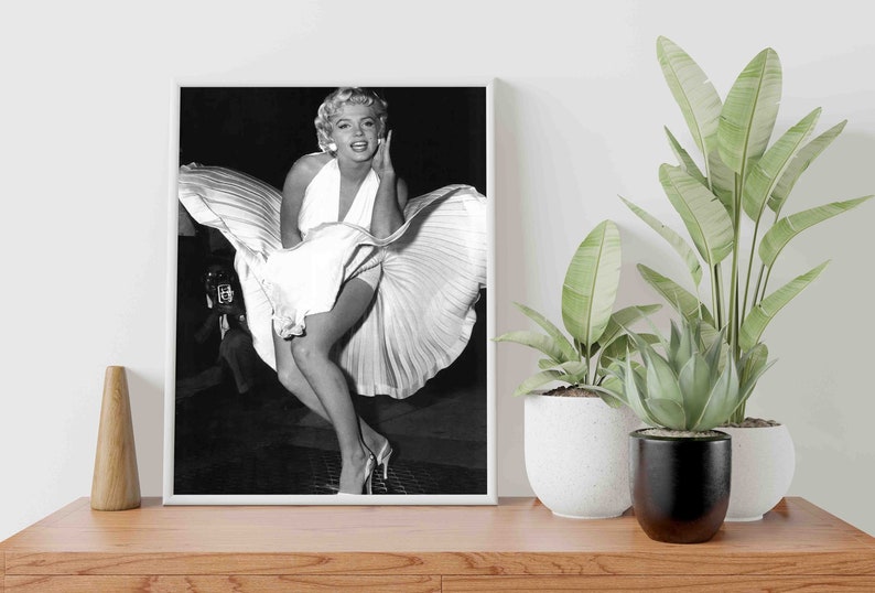 Marilyn Monroe Movie Poster, Vintage Black and White Print Actress ...