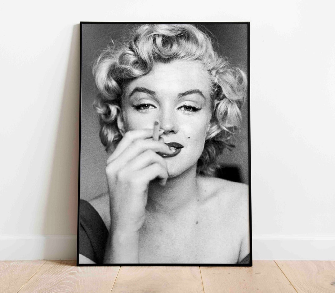 Marilyn Monroe Cigarette Poster Vintage Black and White Print Actress ...