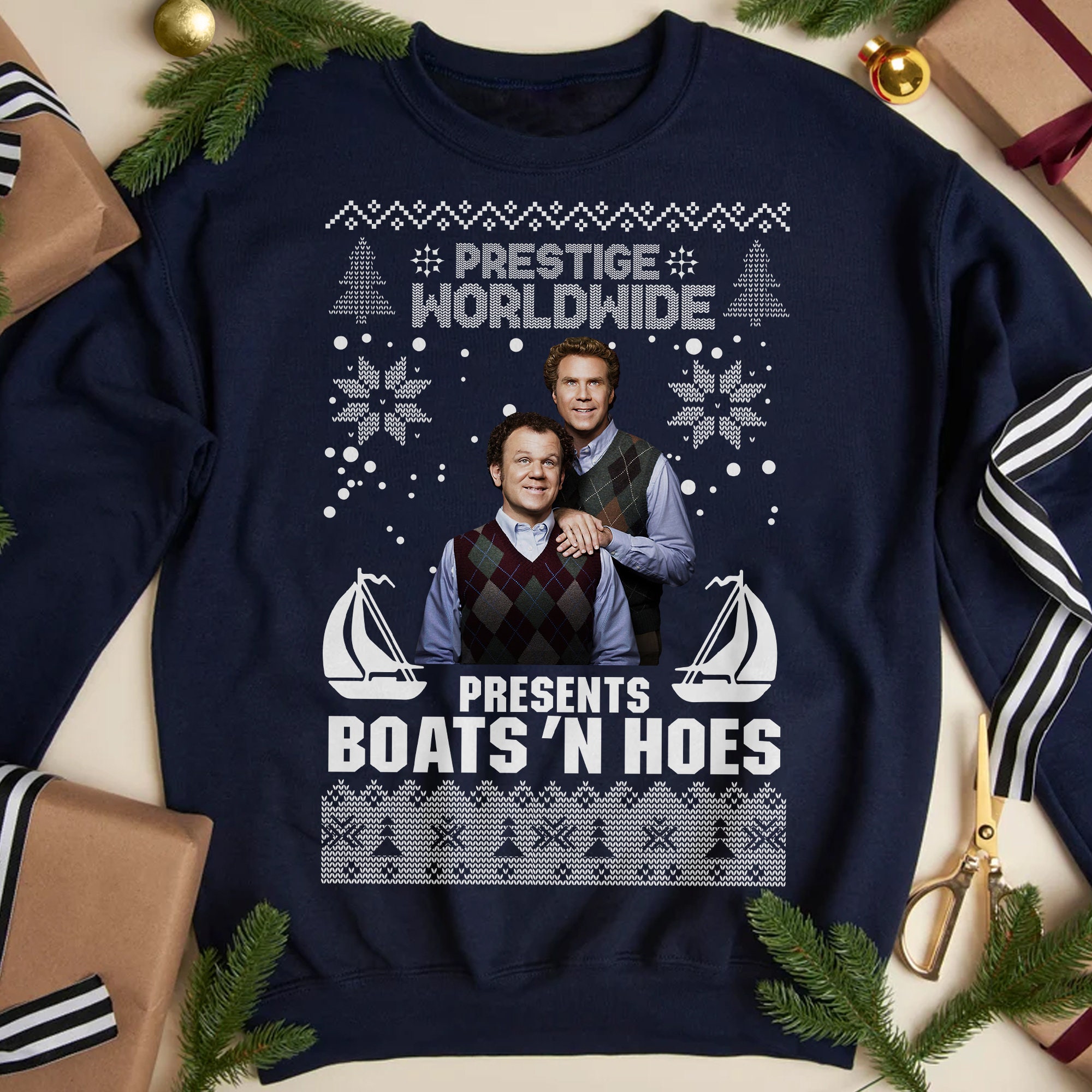 Discover Prestige Worldwide Presents Boats'n Hoes Ugly Christmas Sweat
