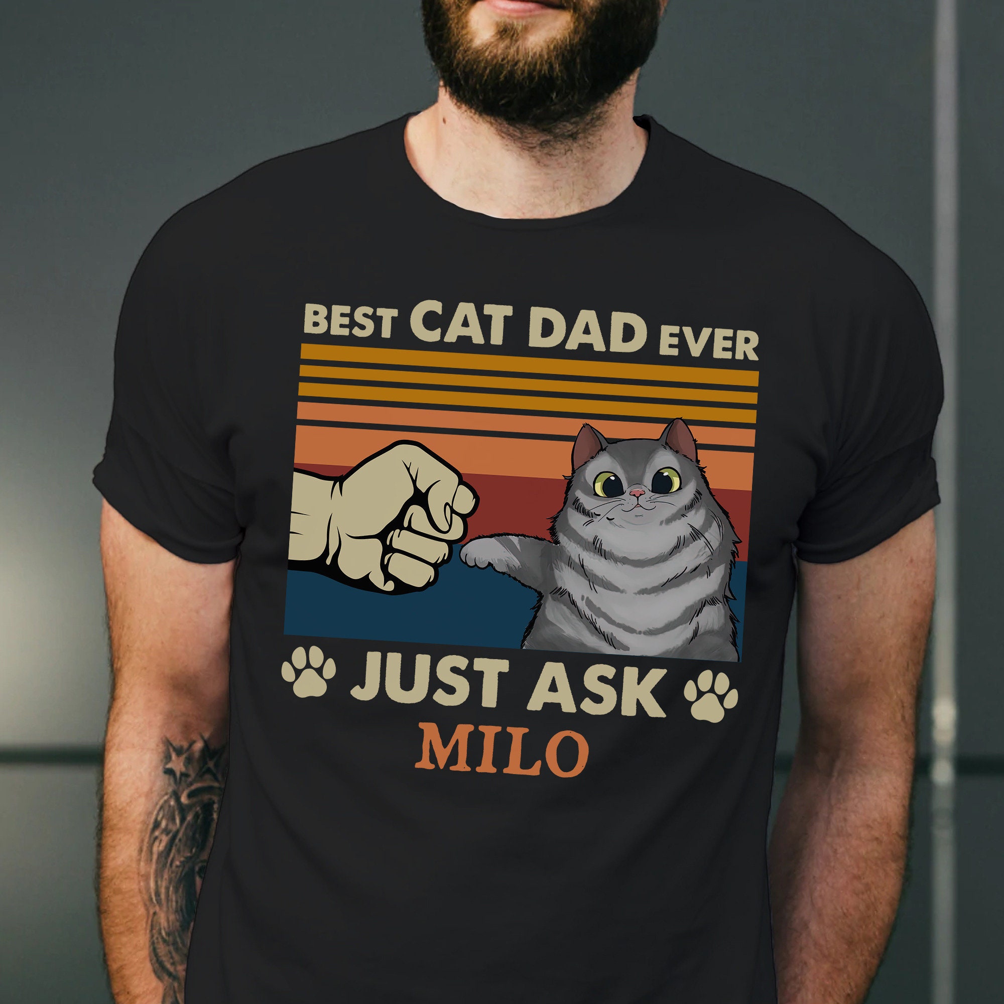 Best Cat Dad Ever Just Ask T-shirt Personalized Cat - Etsy