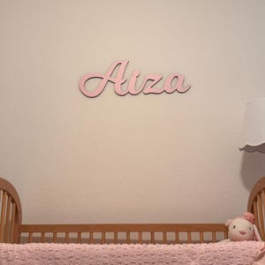 Letrero de madera personalizado con nombre para niños, decoración de habitación infantil, letrero de madera recortada con apellido, decoración de boda bohemia.