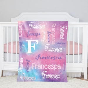 Personalized Blanket for Kids, Baby Name Blanket, Custom Name Nursery Blanket for Newborn, Colorful Name Blanket, Kids Christmas Gift