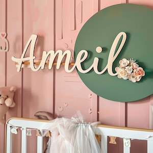Letrero de madera personalizado con nombre para habitación infantil, decoración de pared personalizada para habitación infantil, letrero con letras para habitación infantil, letrero de madera recortado con el nombre del niño.