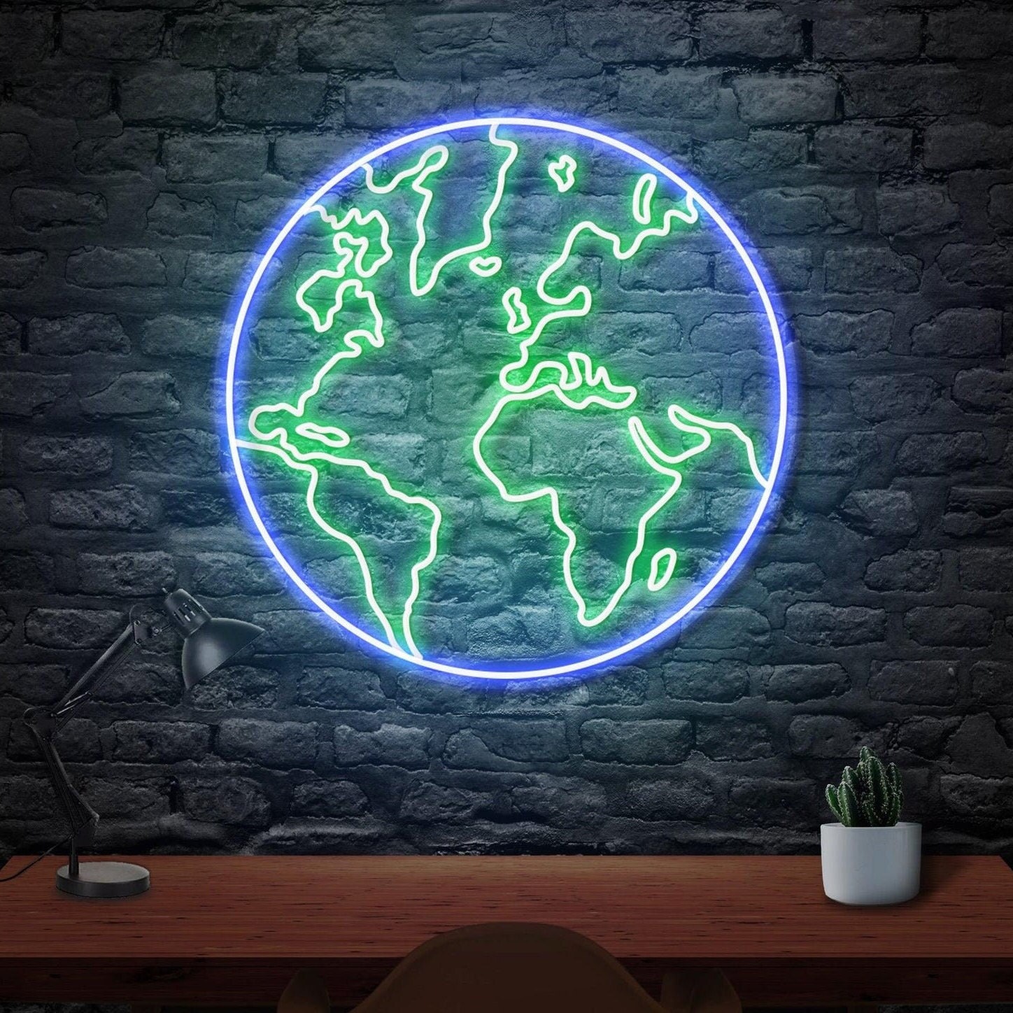 Neon globe light deals