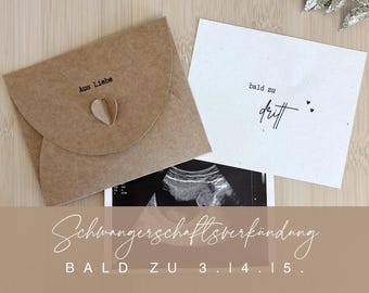 Printable Pregnancy Announcement Template - Soon to be Three | Four | Five - Ultrasound Image • Printable Surprise • DIY Printable Instructions