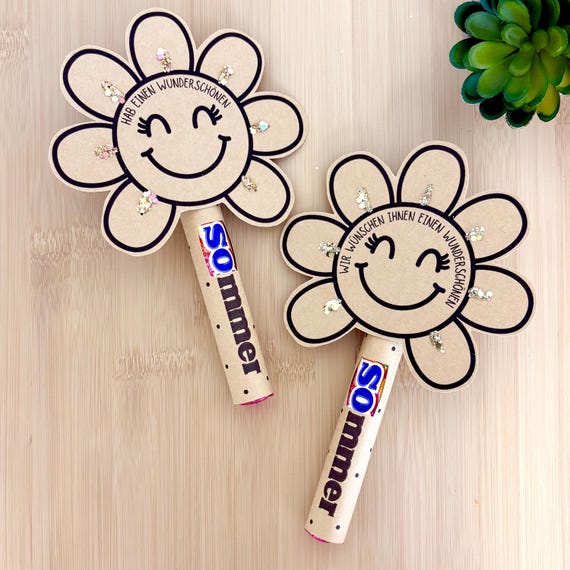 Blume hab einen wunderschönen Sommer Sommerurlaub Druckvorlage Ferien Mentos • Mitbringsel Geschenk Last Minute • Kinder, Erzieher, Lehrer