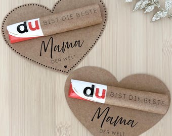 Tarjeta Duplo "Eres la mejor mamá del mundo" • Tarjeta 3D • Imprimible • Plantilla • Último minuto • Idea de regalo • Día de la Madre • Recuerdo