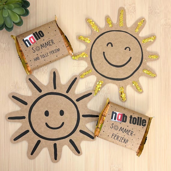 Sonne Hanuta Sommerferien Druckvorlage Bastelanleitung • Geschenkidee Last Minute • Kinder, Erzieher, Lehrer • Aufmerksamkeit • Schule Kita