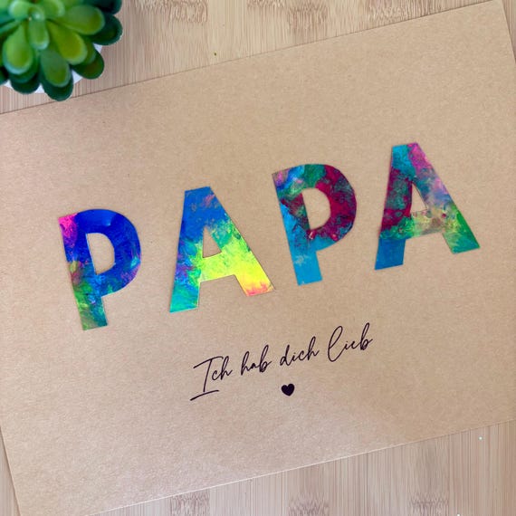 Papa DIY Geschenk Druckvorlage zum Basteln mit Kindern und Babys • Printable Last Minute Mitbringsel • Muttertag • Geschenkidee • Erinnerung