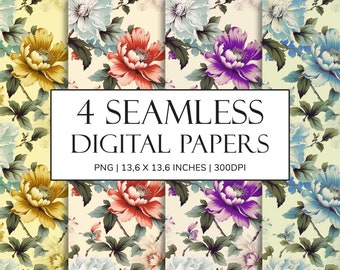 Beautiful Flower Seamless Digital Paper