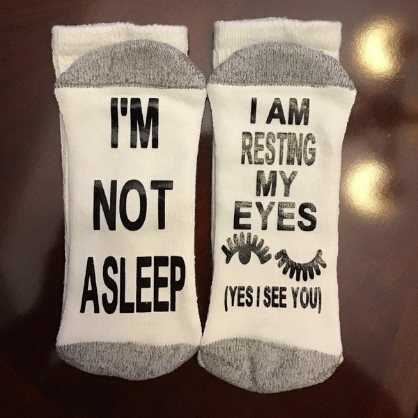 I am resting my eyes Funny Custom Socks-Word Socks-Novelty Socks-Socks with Words-Personalized Gift-Personalized-Custom Gift-BirthdaySEO
