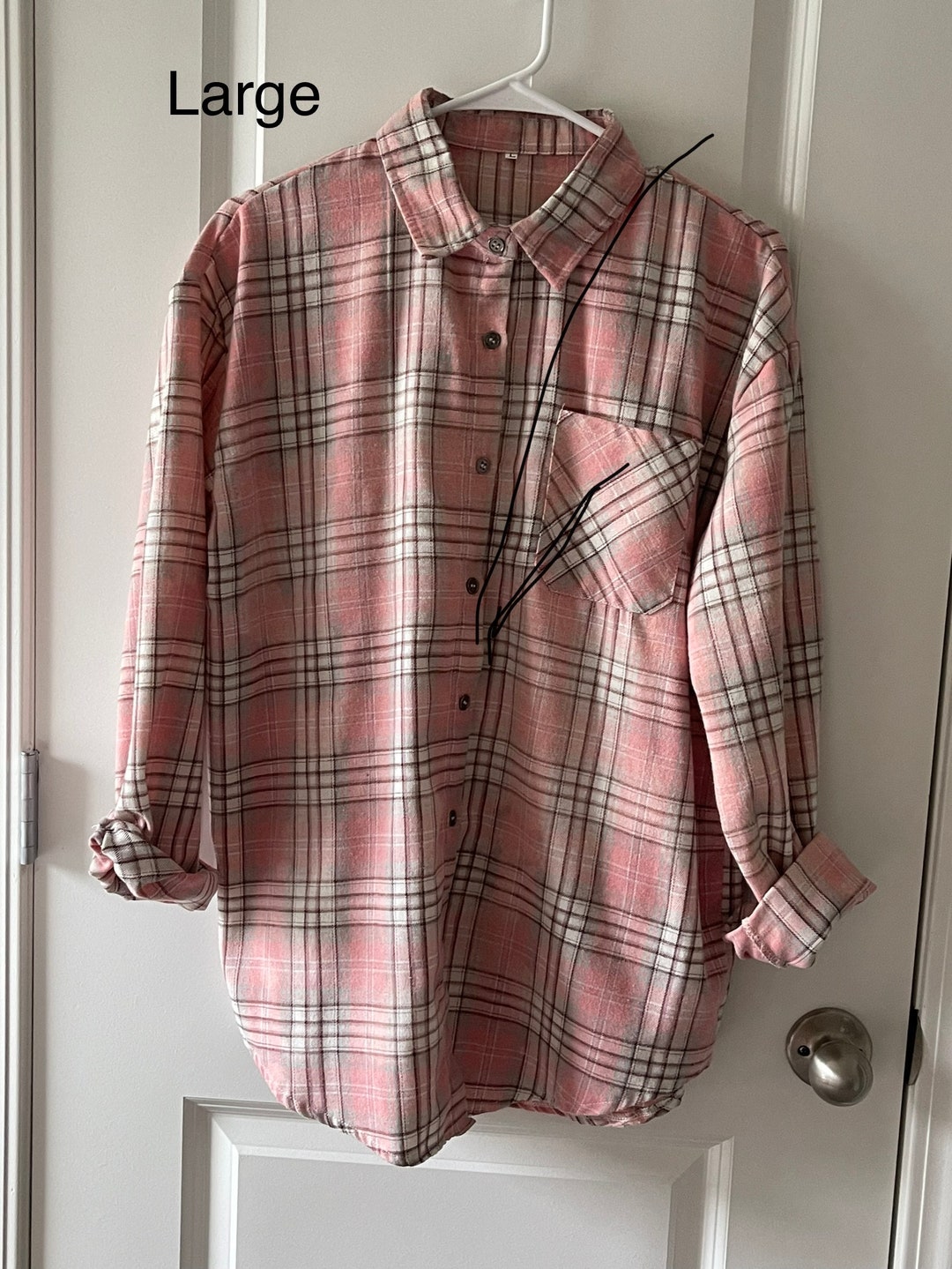 Vintage Pink Flannel Shirt Used Clothes Flannel Men Shirt Etsy