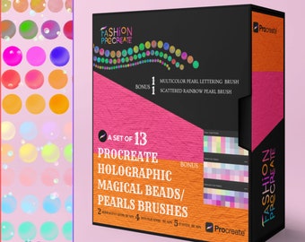Holographic bead Procreate Brushes-Iridescent brushes procreate-Procreate Pearl Brushes-Procreate Brush-Jewelry Brush-Procreate Bead Brush-