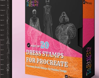 20 Dress Stamps for Procreate | Procreate Fashion Dresses | Procreate Clothes| Fashion Procreate Stamp| Procreate Evening Dress Brush Stamps