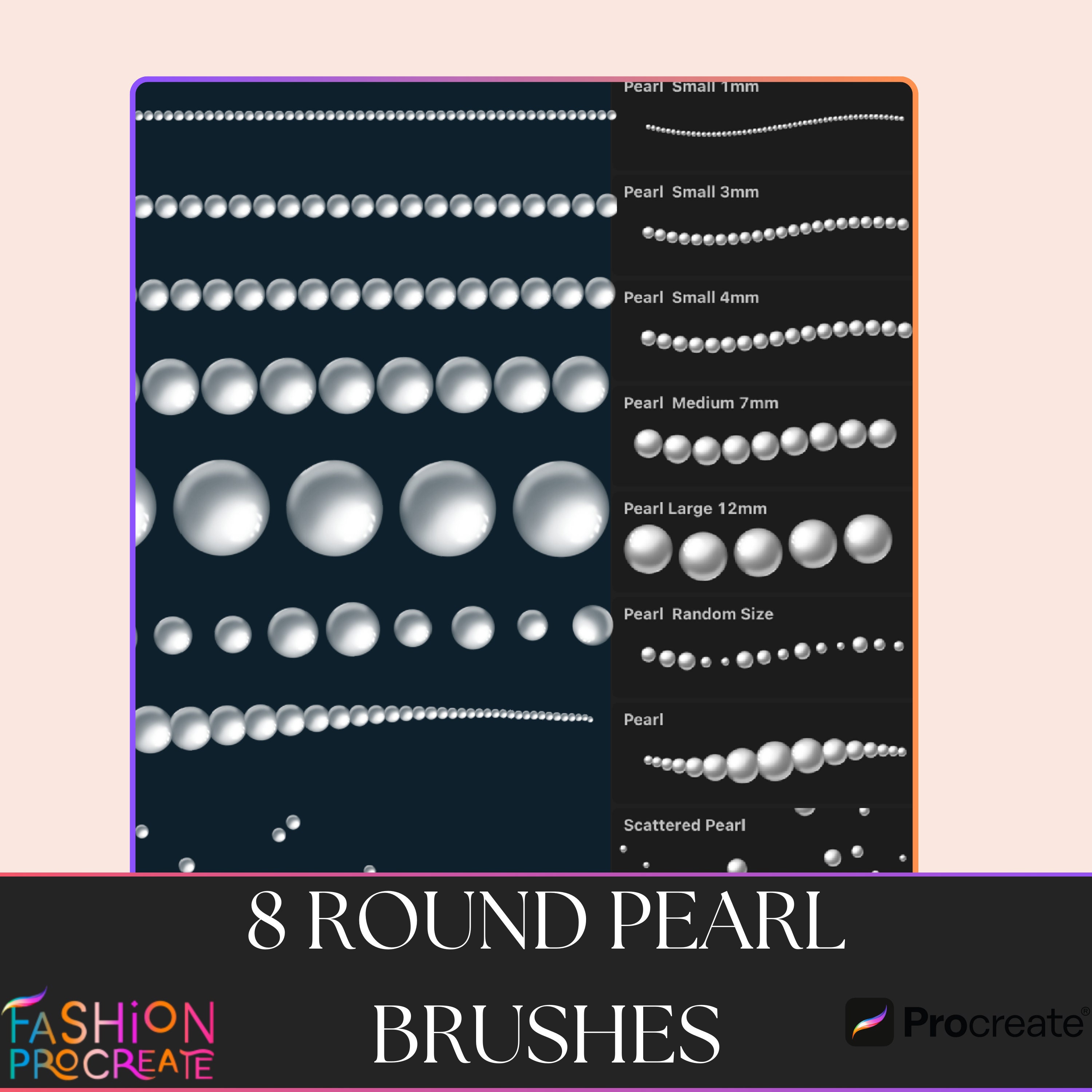 29 Pearl Brush for Procreate Procreate Brushes Realistic Jewelry Pearl