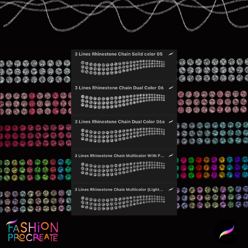 Procreate Brush Set | Rhinestone and Diamond Brushes for Fashion Design | 9 Procreate Brushes for Fashion Illustration | Instant Download Available on Etsy | Perfect for Designers and Artists | Get This Brush Set from FashionProcreate on Etsy Today
