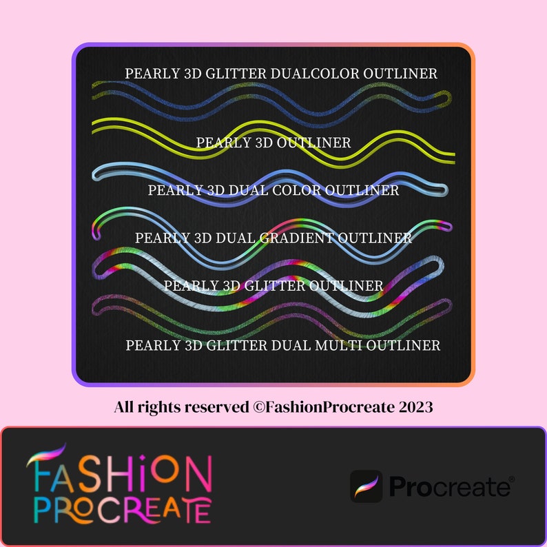 49 Outline Brushes for Procreate| Mono Outline| Multi Line Brush ...
