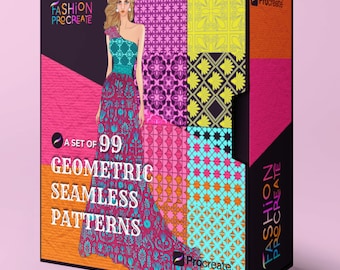 99 Geometric Seamless Pattern Brushes for Procreate | Mandala, Polka Dot