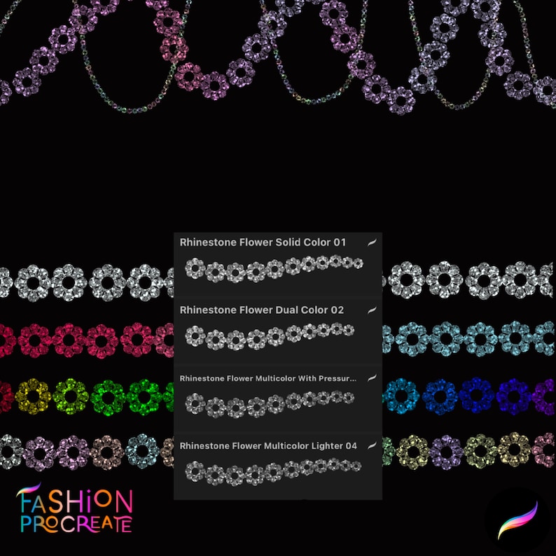 Rhinestone Procreate Brush Set | Buy Procreate Brushes on Etsy | Includes 9 Diamond and Rhinestone Brushes | Ideal for Fashion Designers and Illustrators | Perfect for Fashion Illustration Projects | Instant Download |  Etsy
