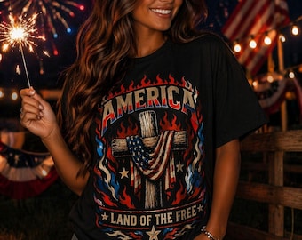 Cross T-Shirt | Religious Freedom Shirt | United States patriotic Tee | USA, 4th of July | Red, White, Blue America Shirt | Independence Day