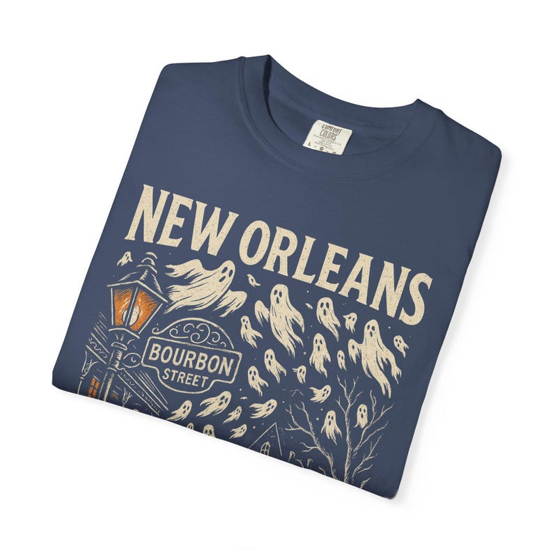 T-shirt New Orleans Ghosts, Spooky T-shirt, Halloween-shirt, Louisiana Ghost Haunting T-shirt, shirt Bourbon Street Haunted Tour, historische stad - afbeelding 10
