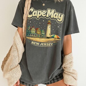 Cape May Lighthouse Beach T-Shirt | New Jersey Shore | Cape May NJ | Atlantic Ocean, Delaware Bay | Lewes Ferry | Wildwood NJ | Stone Harbor