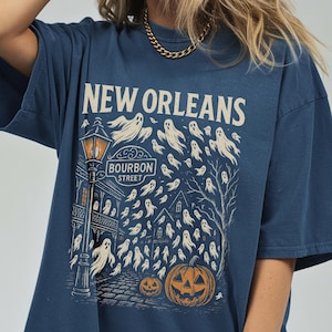New Orleans Ghosts T-Shirt, Spooky Tee, Halloween Shirt, Louisiana Ghost Haunting Tshirt, Bourbon Street Haunted Tour Shirt, Historic Town -
