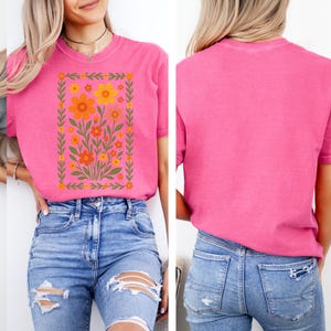 Retro Floral Garden Unisex T-Shirt - Soft Cotton Tee, Boho Style Top, Summer Essential, Gift for Nature Lovers, Eco-Friendly Apparel