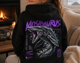 Mosasaurus shark Hoodie | Youth hooded sweatshirt | Apex predator hoodie | dinosaur, dinosaurs, kids dinosaur sweatshirt, prehistoric animal