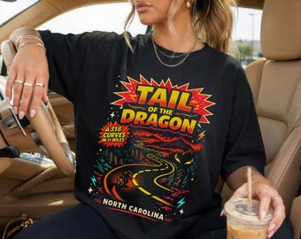 Tail of the Dragon T-Shirt | North Carolina motorcycle tee | NC Street Tee | Biker Shirt, Deals Gap | Robbinsville, Great Smoky Mountains