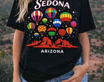 Sedona Hot Air Balloons T-shirt | Arizona Landscape Tee | Sedona AZ Shirt | Balloon Fiesta Shirt | Desert Graphic Top | Balloon Festival