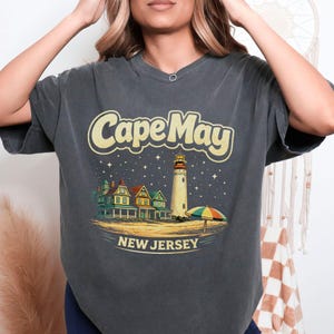 Cape May Lighthouse Beach T-Shirt | New Jersey Shore | Cape May NJ | Atlantic Ocean, Delaware Bay | Lewes Ferry | Wildwood NJ | Stone Harbor