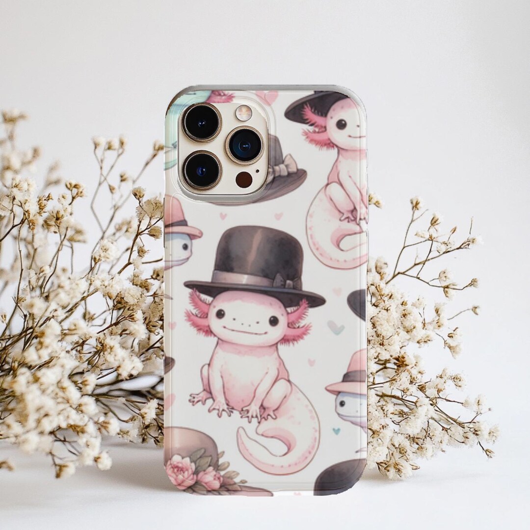 Cute Axolotl Magnetic Phone Case, Fun Phone Accessory for Aquatic