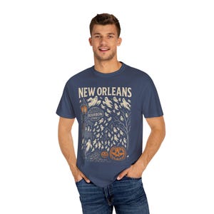 T-shirt New Orleans Ghosts, Spooky T-shirt, Halloween-shirt, Louisiana Ghost Haunting T-shirt, shirt Bourbon Street Haunted Tour, historische stad - afbeelding 7