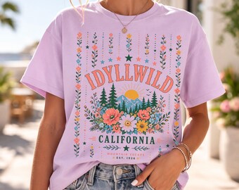 Idyllwild California floral forest T-Shirt | vintage camping tee | Idyllwild CA Shirt | Mount San Jacinto, Tahquitz Peak, Humber, Lake hemet