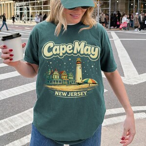 Cape May Lighthouse Beach T-Shirt | New Jersey Shore | Cape May NJ | Atlantic Ocean, Delaware Bay | Lewes Ferry | Wildwood NJ | Stone Harbor