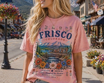 Frisco Colorado Mountain T-shirt | Floral CO Tee | Skiing Mountains Shirt | Girly Flower  Top | Front Range | Rockies, Dillon, Silverthorn