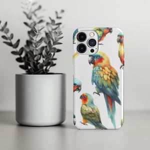 Bold Parrot Phone Case - Bright Tropical Bird iPhone Cover | Colorful Jungle Aesthetic | Exotic Animal Print Phone Case | Parrot Design
