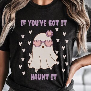 Cute Ghost T-Shirt, Pastel Halloween Shirt, Pink Spooky Tee, Halloween Girly Tee, Kawaii Shirt, Pink Spooky Coquette Tee, Sweet Ghost Top