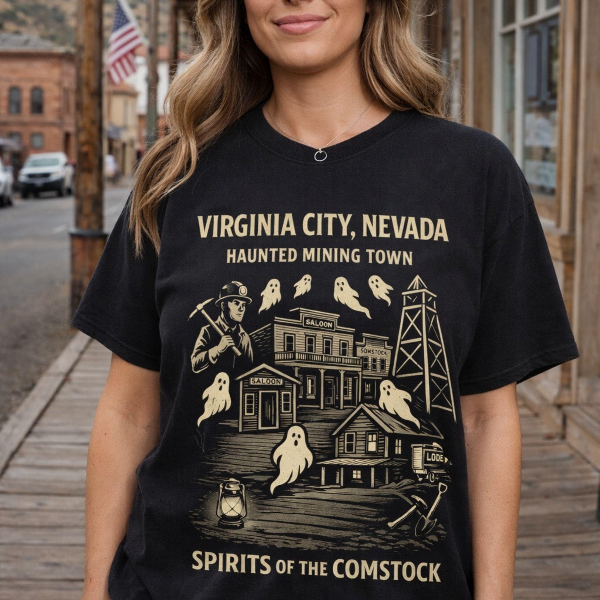 Virginia City Haunted Mining T-shirt | Comstock Spirits | Virginia