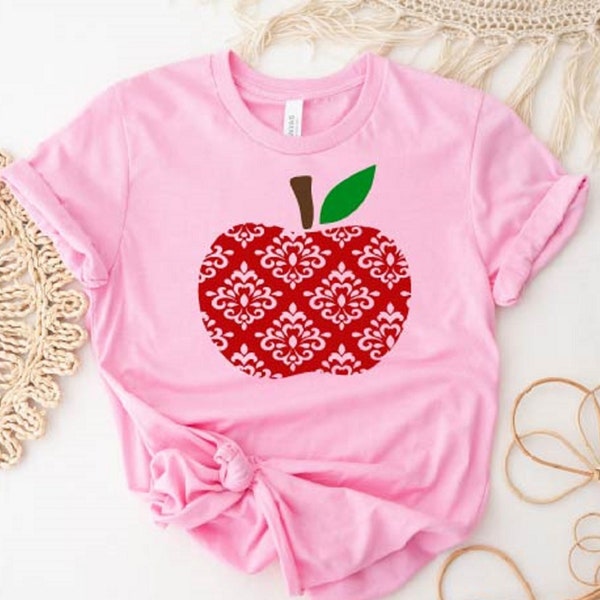 Fancy Apple Teacher Shirt, Back To School Tshirt, Christmas Teacher Gift, Teacher Appreciation Shirt, Cute Apple Kindergarten Teacher Shirt.