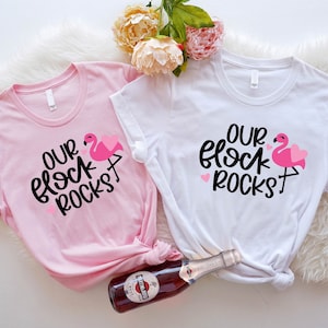 Our Flock Rocks Shirt, Flamingo Summer Shirt, Flamingo Lover Gift, Cute Flamingo Women Shirt, Pink Flamingo Shirt, Flamingo Gift.