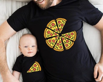 Dad and Baby Pizza Shirt, 1st Father's Day Gift, Father Day Shirt, Dad and Son Matching Shirt, Baby Girl and Dad Matching, Mom and Me Shirt.