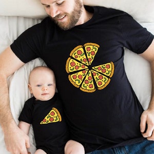 Dad and Baby Pizza Shirt, 1st Father's Day Gift, Father Day Shirt, Dad and Son Matching Shirt, Baby Girl and Dad Matching, Mom and Me Shirt.