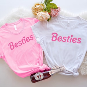 Best Friends Matching Shirt, Gift For Besties, Pink Besties Shirt, Mom And Daughter Shirts, Mommy and Me Shirt, Friend Birthday Gift image 1