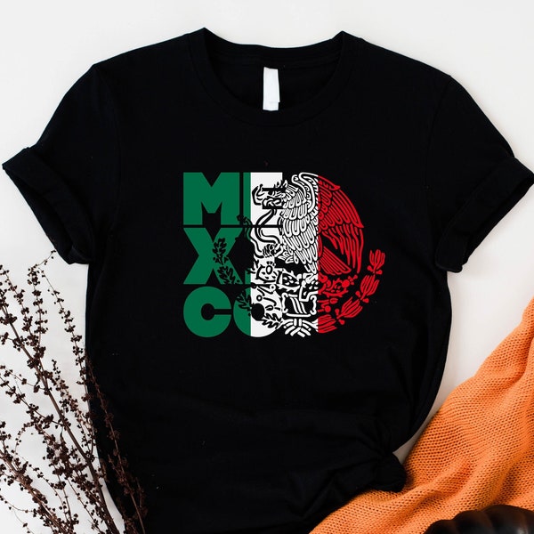 Camisa de la bandera de México, camiseta del águila mexicana, camisa hispana orgullosa, camisa del Escudo Nacional Mexicano, camisa del escudo de armas de México, camiseta del día mexicano