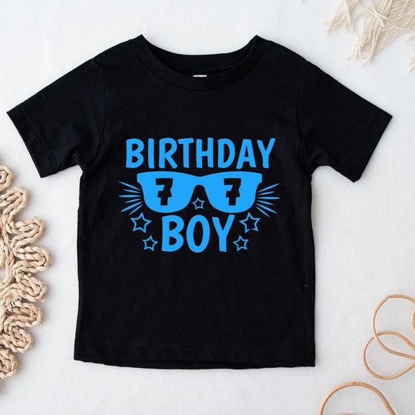 Birthday Boy 7 Shirt, Seventh Birthday Party Kid Tee, Birthday Boy Shirt, Seven Years Old Boy Tee, New Age Shirt, Boys 7th Birthday Shirt